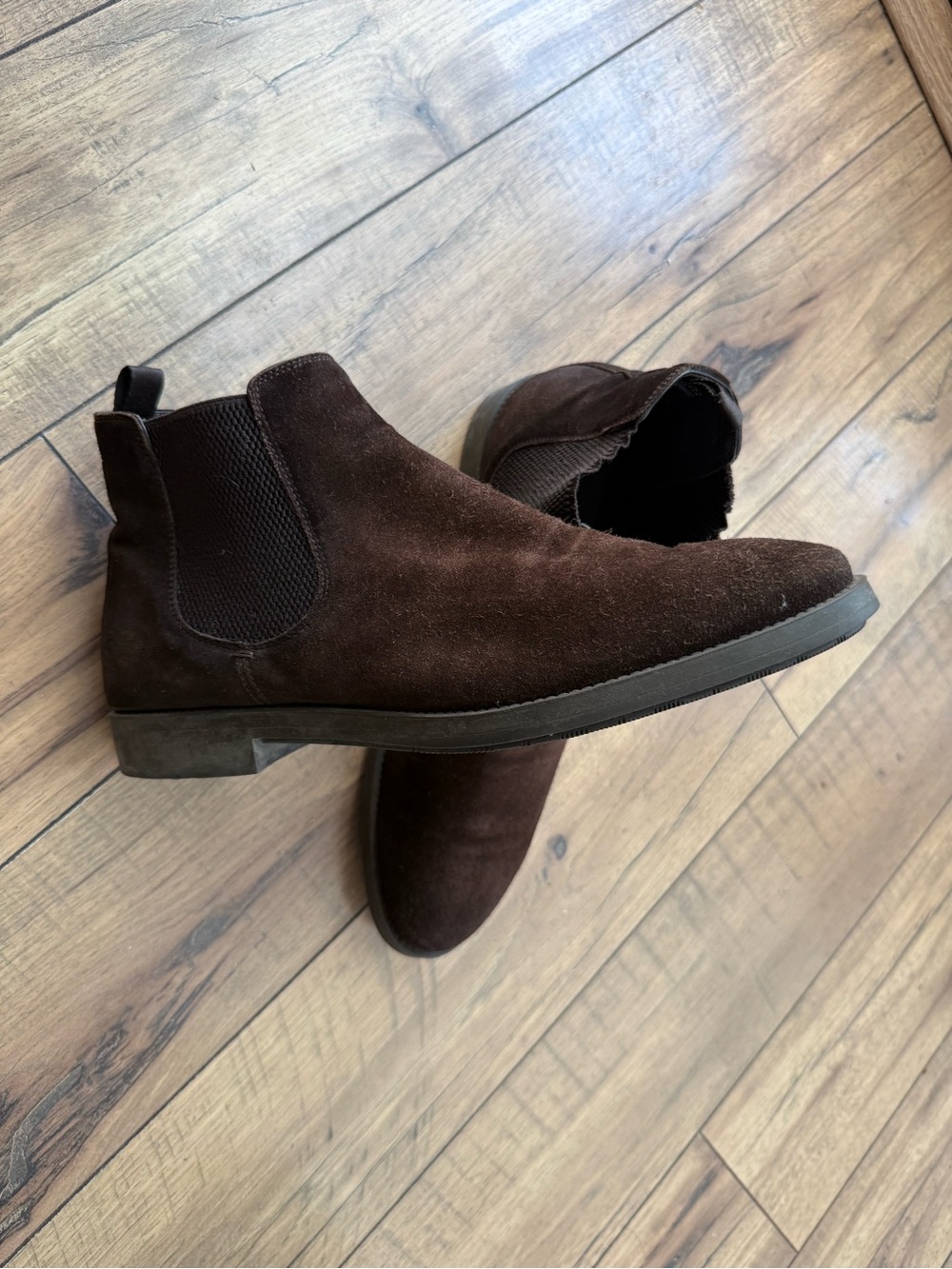 To Boot Dark Brown Suede Chukka Chelsea Boots
